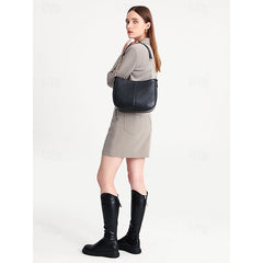 Bag Shoulder Leather Chain Brown Gold Faux with