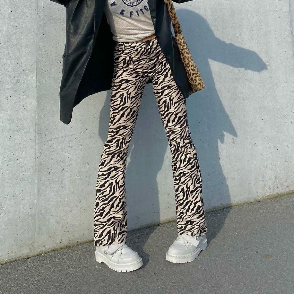 This Is Espionage – Hose mit Zebra-Print und hoher Taille