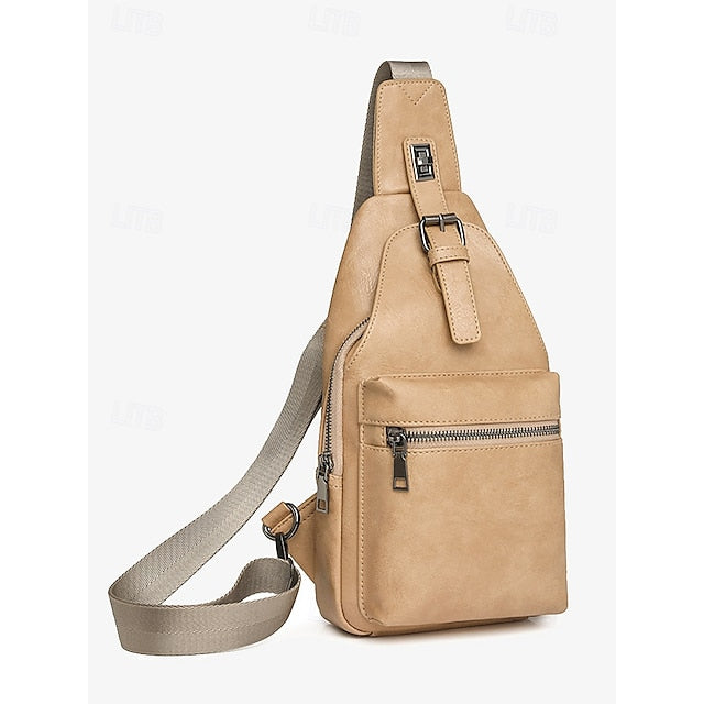 with Sling Faux Brown Bag Leather Crossbody
