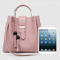 Leather Set Tote 3-Piece Pink Faux - Handbag