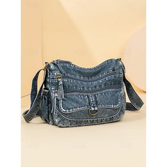 Crossbody Brown Vintage Faux Bag with Leather