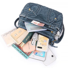 Leather Faux Shoulder Brown Vintage Bag Boho