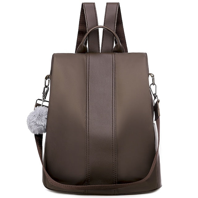 Convertible Pom Backpack Faux Purse Leather with