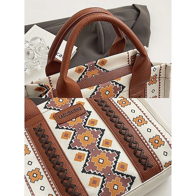 Ethnic Bag Vintage-Inspired Tote Print Boho