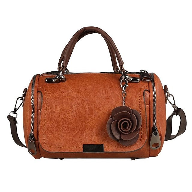 Handbag Vintage-Faux Leather Floral with