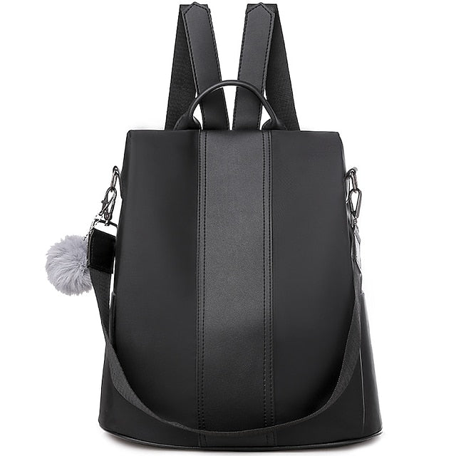 Convertible Pom Backpack Faux Purse Leather with
