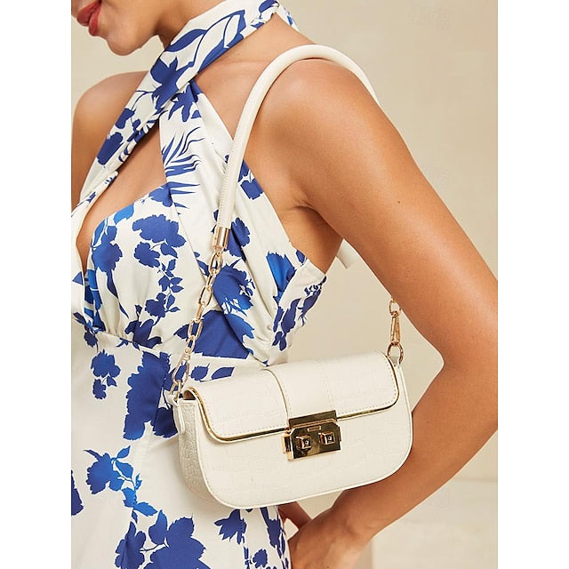 Bag Baguette Shoulder Envelope Leather PU