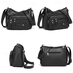 Faux Multiple Quilted with Crossbody Bag Leather