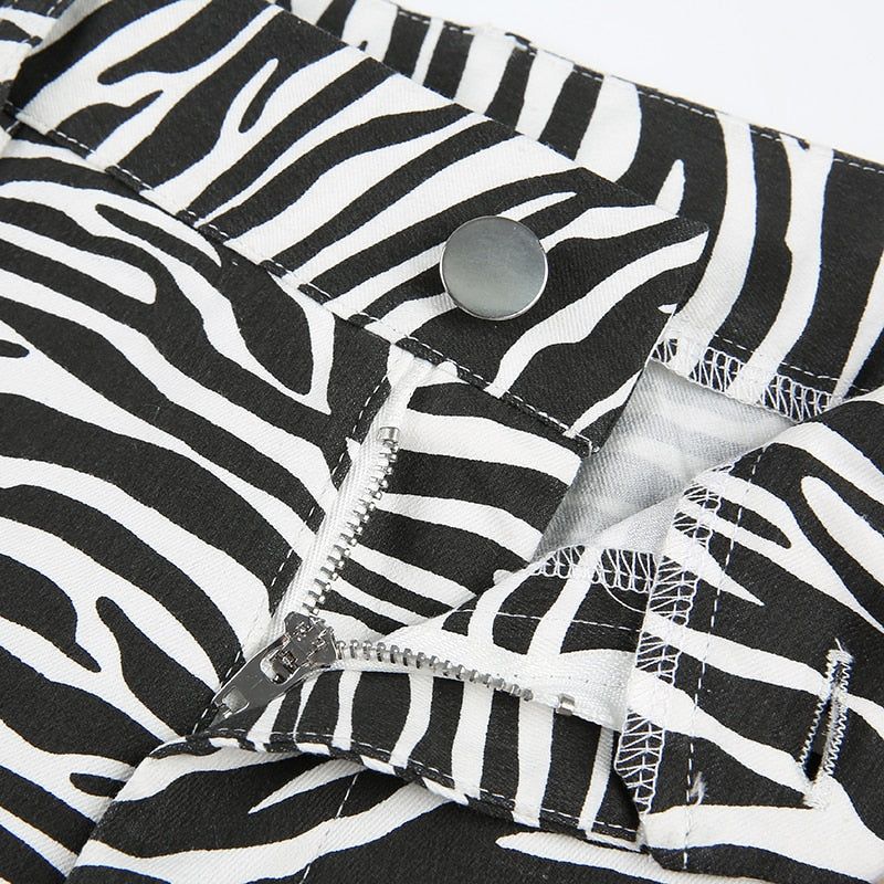 This Is Espionage High Waist Zebra Print Pants