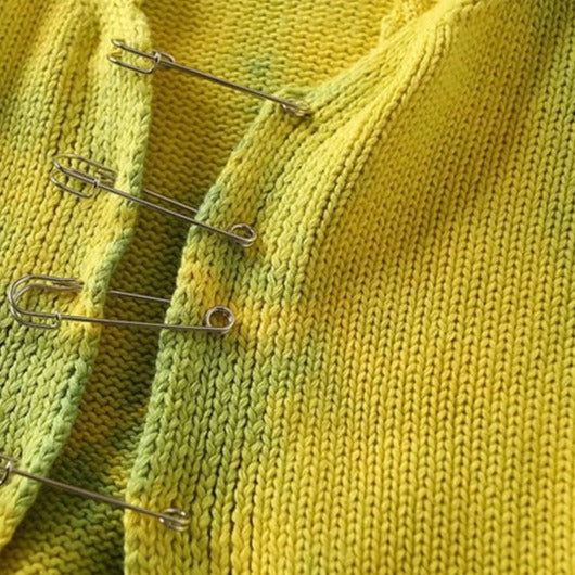 Time For Fun Safety Pin Knitted Cardigan