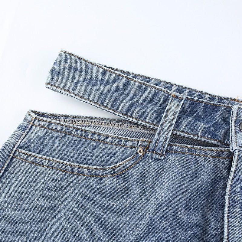 Winner Winner Lässiger Minirock aus Denim mit hoher Taille