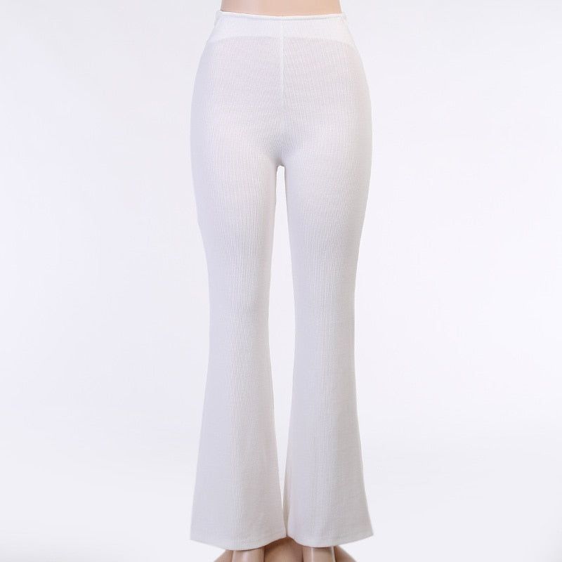 Pantalones de cintura alta con cortes Sweet Beauty