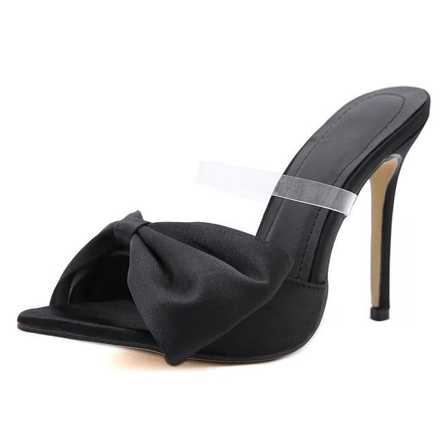 Stellar Big Bow Satin Stiletto Heels