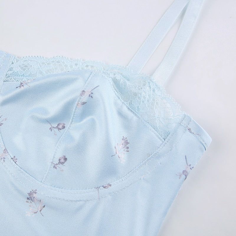 True Joy Pastel Lace Corset Crop Top