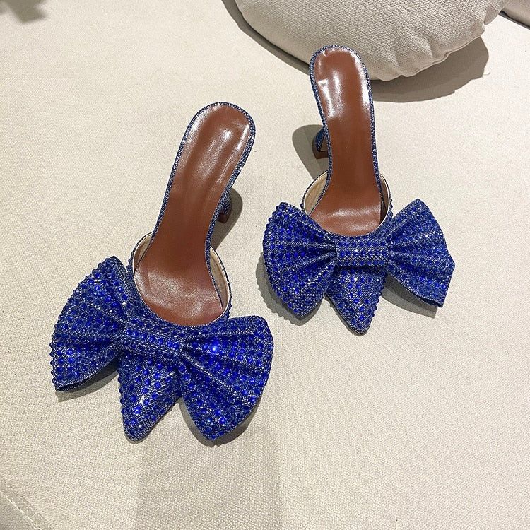 Special Details Oversized Diamond Bow Heels