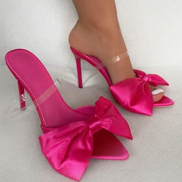 Stellar Big Bow Satin Stiletto Heels