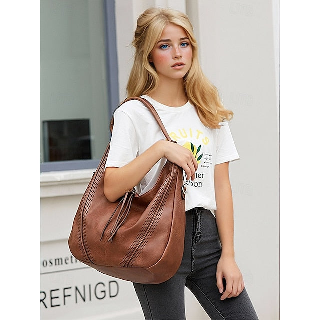 Set Leather Bag Hobo with Matching Wallet Faux