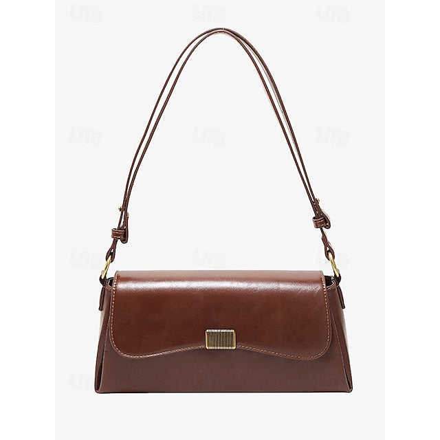 Daily Shopping Office Leather Tote Baguette Bag PU