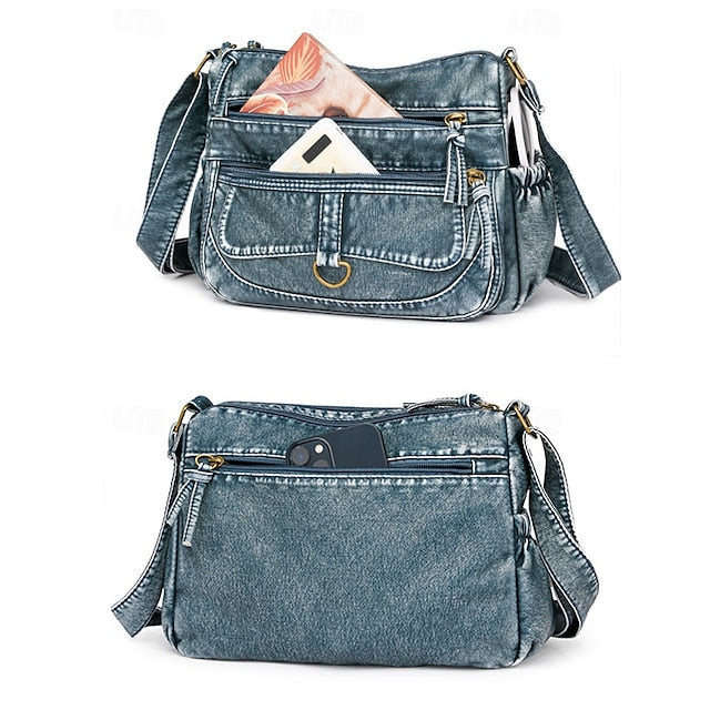 Crossbody Brown Vintage Faux Bag with Leather