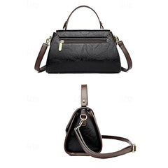 Floral Faux Vintage Engraved Handbag Leather