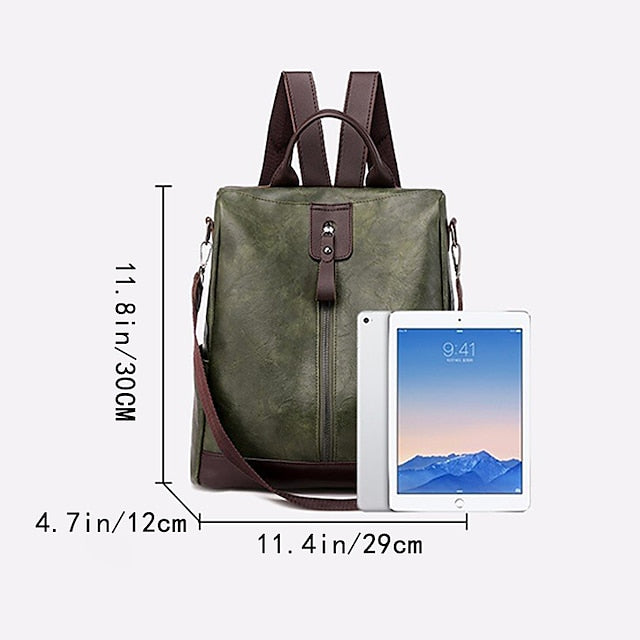 Convertible Backpack Faux Leather Caramel Purse