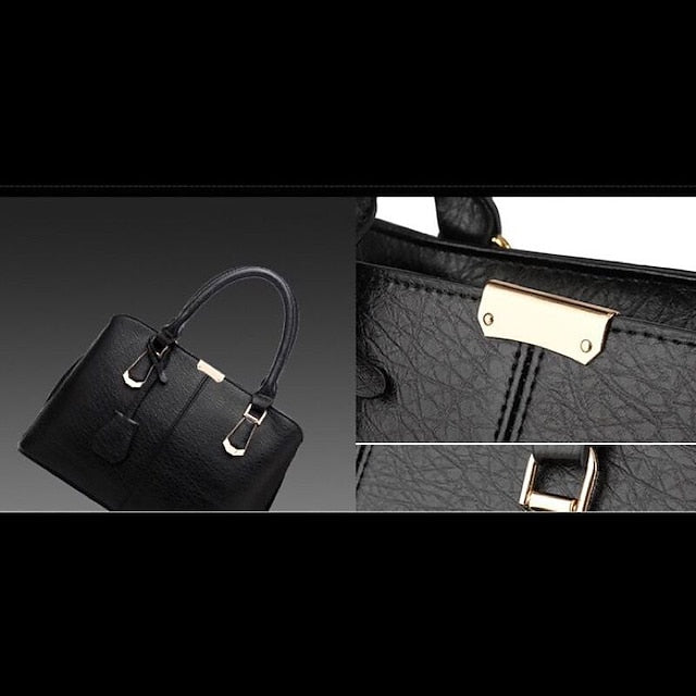 Elegant Faux Leather Structured Handbag Green