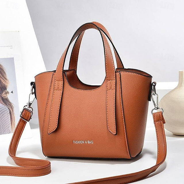 Casual PU Handbag Durable Earth Daily Leather
