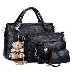 4 Bag Leather Purse PU Pieces Set