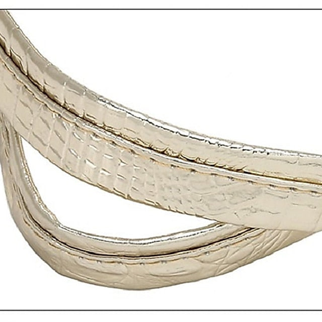 Bag Faux Large Tote Embossed Croc Silver Capacity