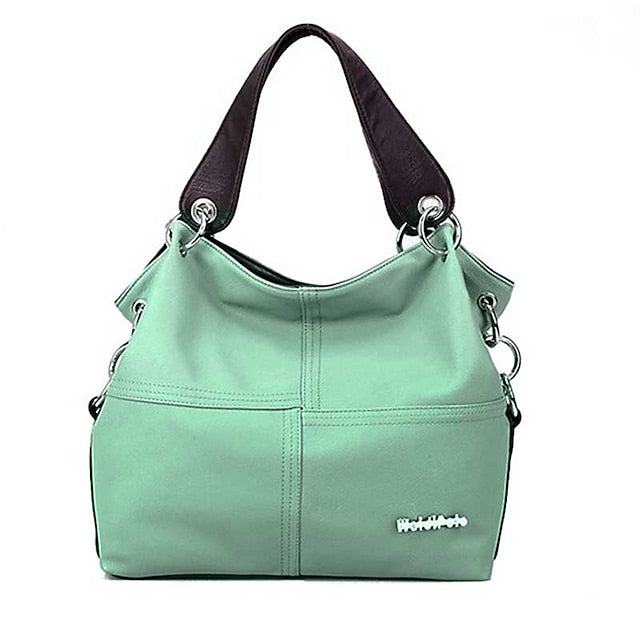 Casual Handbag with Canvas Leather Straps