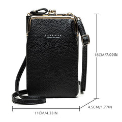 Bag Gold Faux with Frame Leather Black Crossbody