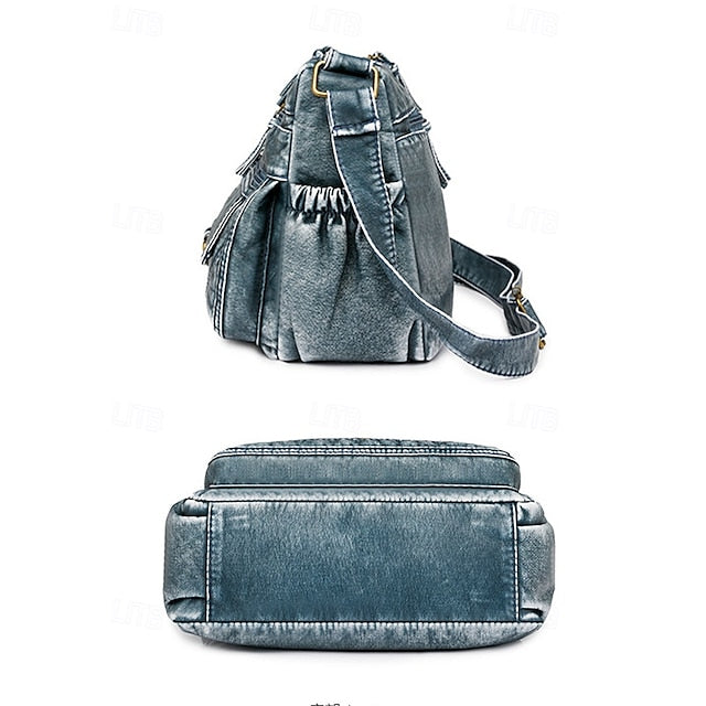 Crossbody Brown Vintage Faux Bag with Leather