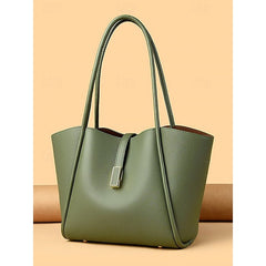 Green Bag Faux Leather Tote