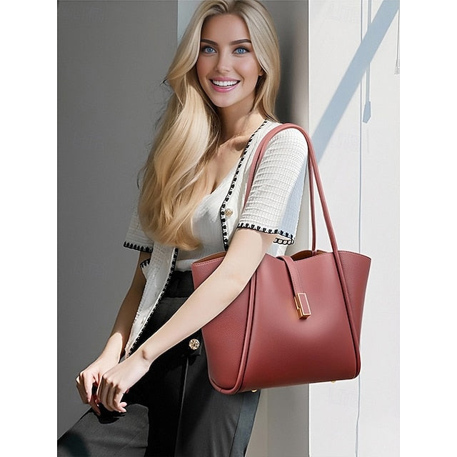 Green Bag Faux Leather Tote