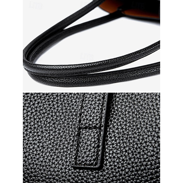 Green Faux Tote Bag Leather