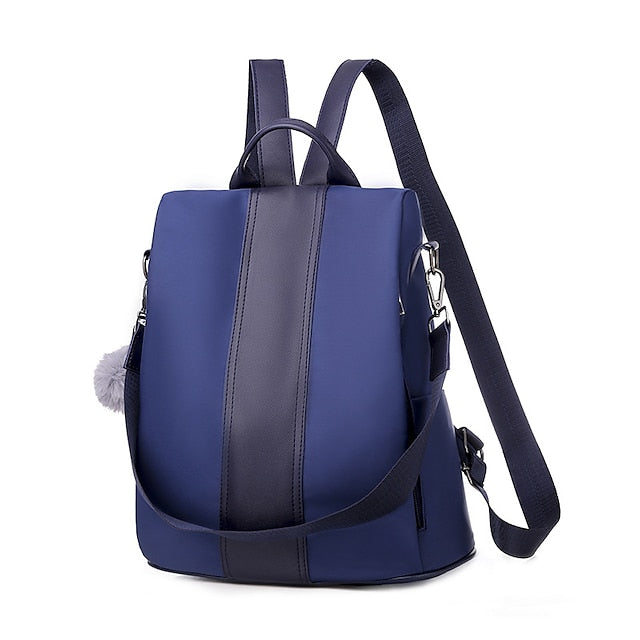 Purse Faux Convertible Leather Backpack with Pom