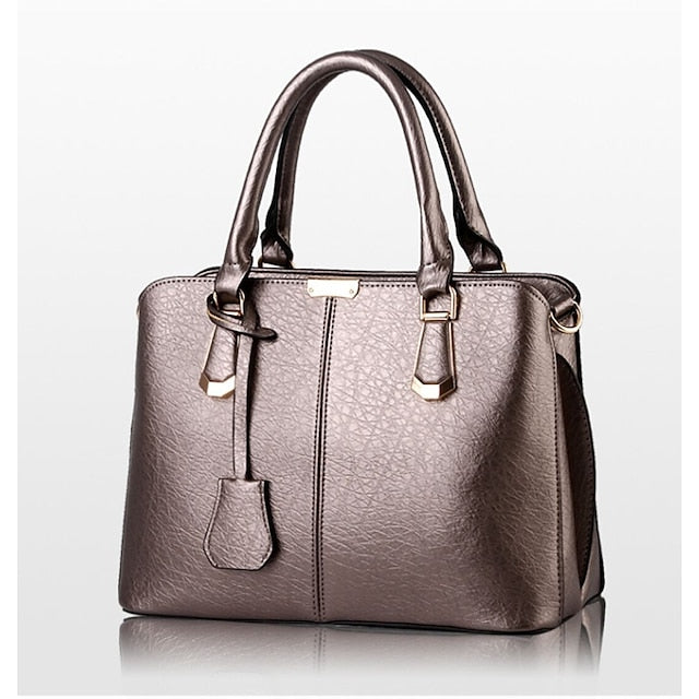 Leather Green Elegant Handbag Faux Structured