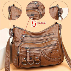 Multiple Crossbody with Vintage Leather Faux Bag