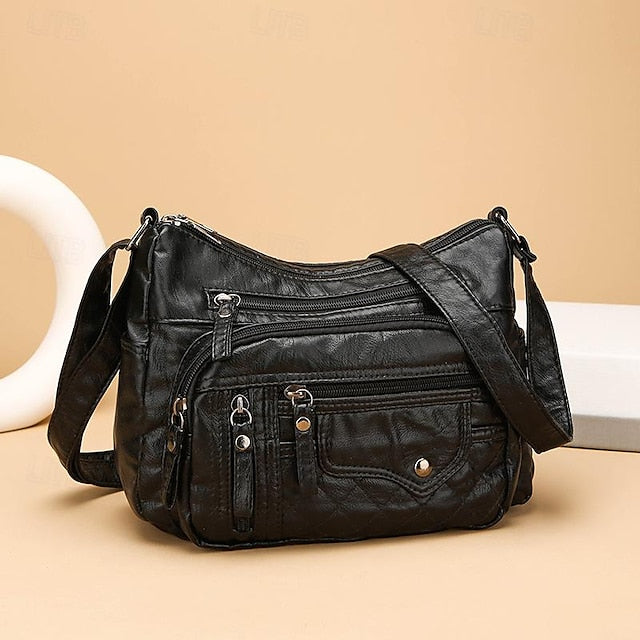 Leather Multiple with Bag Quilted Crossbody Faux