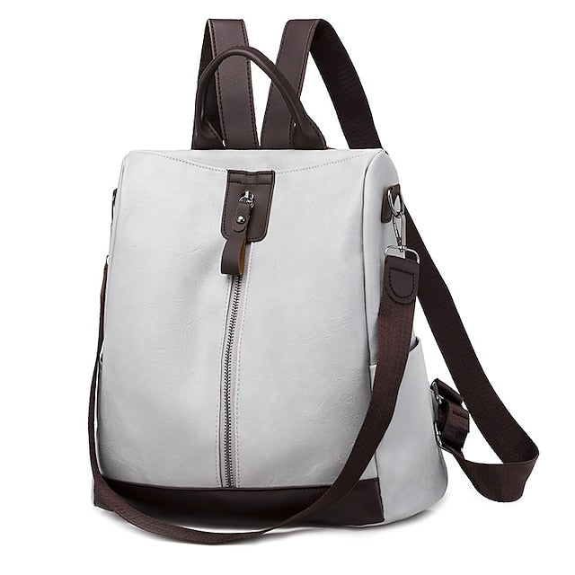Convertible Backpack Faux Leather Caramel Purse
