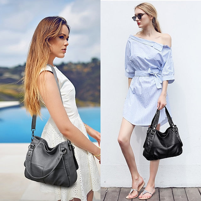 Faux Burgundy Shoulder Large Bag Leather