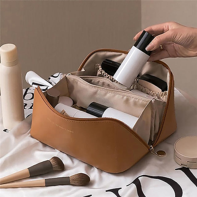 Cosmetic Makeup Handbag Leather PU Bag Travel