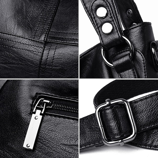 Faux Leather Burgundy Bag Large Shoulder