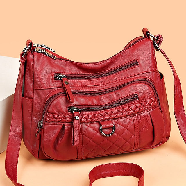 PU Shoulder Leather Bag Crossbody Hobo