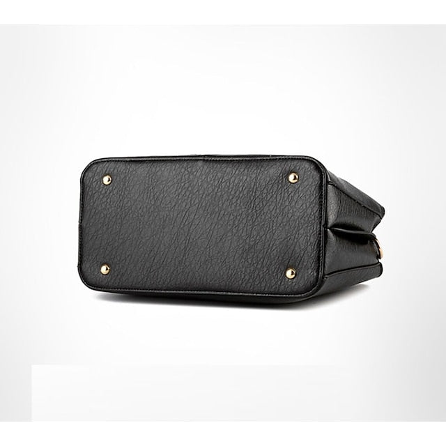 Leather Green Elegant Handbag Faux Structured