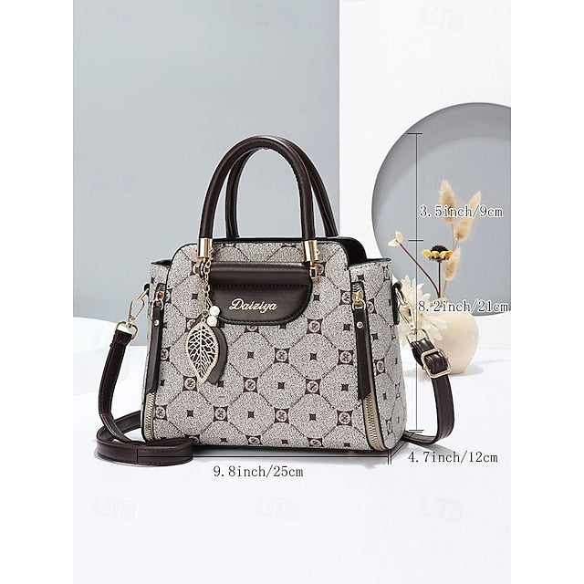 Elegant Accents Leather Faux and Red Handbag with