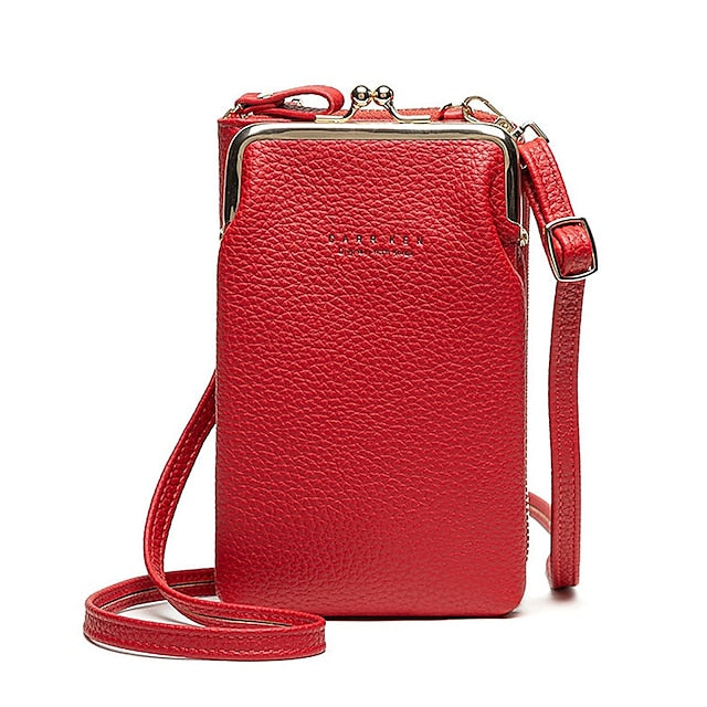 Bag Gold Faux with Frame Leather Black Crossbody