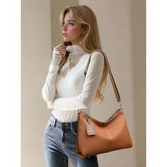 Bag Brown Hobo Leather Faux with Accents Green