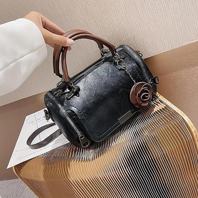 Handbag Vintage-Faux Leather Floral with