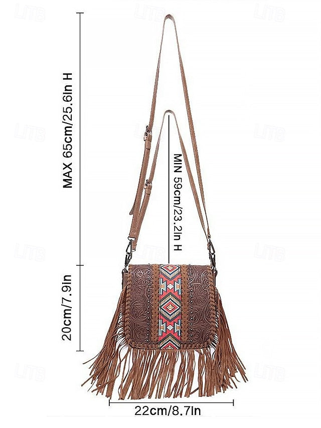 Faux Leather Shoulder Multi-Pocket - Crossbody Bag